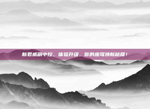 新君威刷中控，体验升级，你的座驾焕新秘籍！