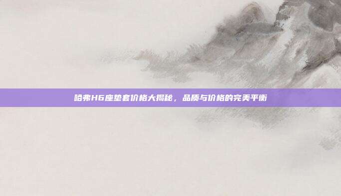 哈弗H6座垫套价格大揭秘，品质与价格的完美平衡