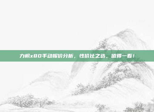 力帆x80手动报价分析，性价比之选，值得一看！
