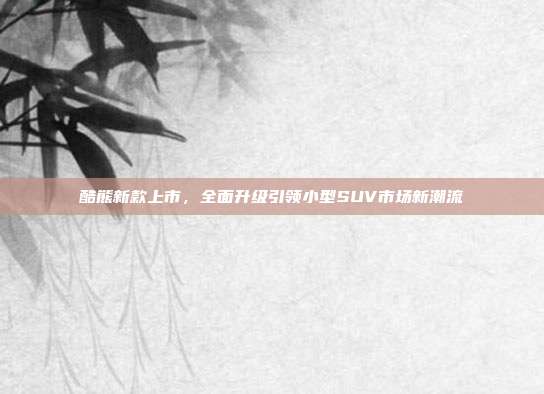 酷熊新款上市，全面升级引领小型SUV市场新潮流