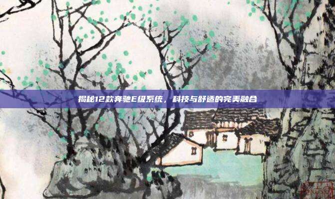 揭秘12款奔驰E级系统，科技与舒适的完美融合