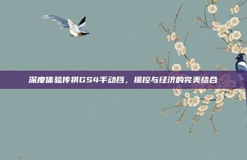 深度体验传祺GS4手动挡，操控与经济的完美结合