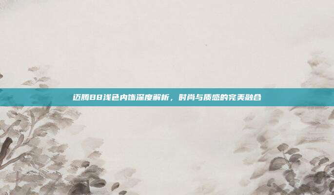 迈腾B8浅色内饰深度解析，时尚与质感的完美融合