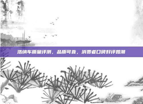 浩纳车质量评测，品质可靠，消费者口碑好评如潮