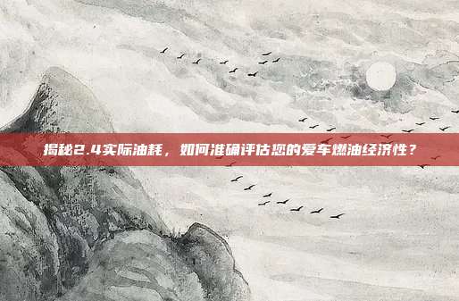 揭秘2.4实际油耗，如何准确评估您的爱车燃油经济性？