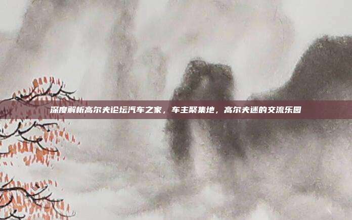 深度解析高尔夫论坛汽车之家，车主聚集地，高尔夫迷的交流乐园