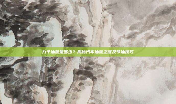 九个油耗是多少？揭秘汽车油耗之谜及节油技巧