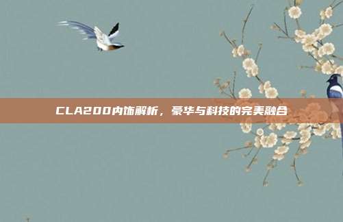 CLA200内饰解析，豪华与科技的完美融合