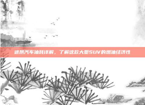 途昂汽车油耗详解，了解这款大型SUV的燃油经济性