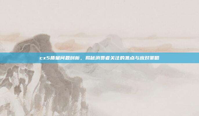 cx5质量问题剖析，揭秘消费者关注的焦点与应对策略