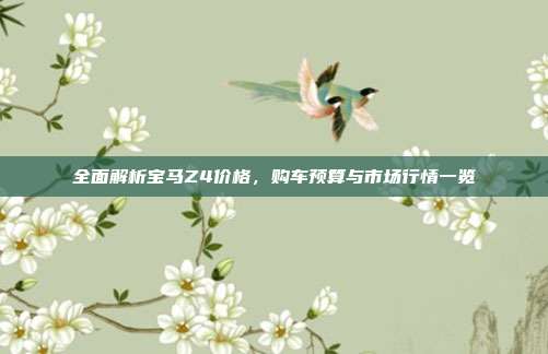 全面解析宝马Z4价格，购车预算与市场行情一览