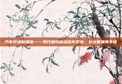 汽车升级新潮流——现代加装自动泊车系统，安全便捷两不误