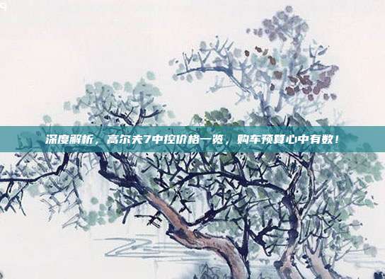 深度解析，高尔夫7中控价格一览，购车预算心中有数！