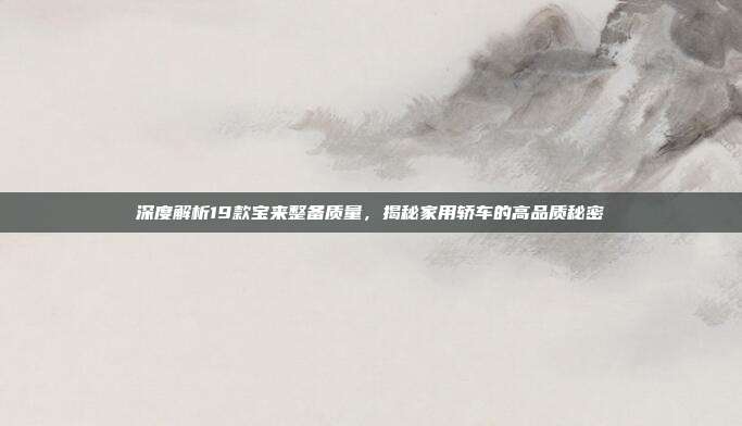 深度解析19款宝来整备质量，揭秘家用轿车的高品质秘密
