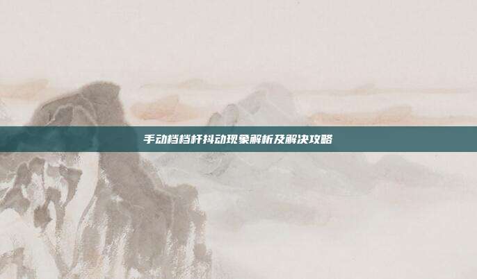 手动档档杆抖动现象解析及解决攻略