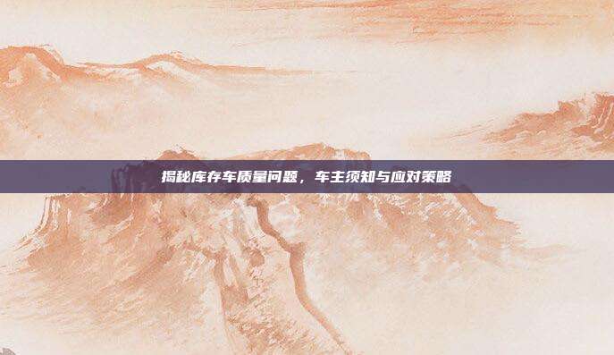 揭秘库存车质量问题，车主须知与应对策略