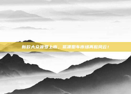 新款大众波罗上市，紧凑型车市场再掀风云！