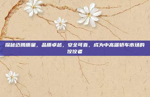 探秘迈腾质量，品质卓越，安全可靠，成为中高端轿车市场的佼佼者