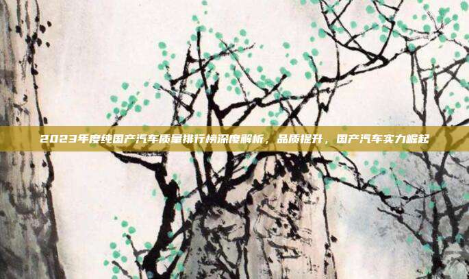 2023年度纯国产汽车质量排行榜深度解析，品质提升，国产汽车实力崛起