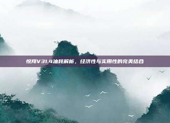 悦翔V31.4油耗解析，经济性与实用性的完美结合