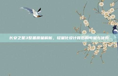 长安之星3整备质量解析，轻量化设计背后的考量与优势