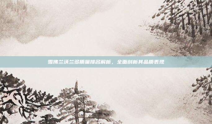 雪佛兰沃兰多质量排名解析，全面剖析其品质表现