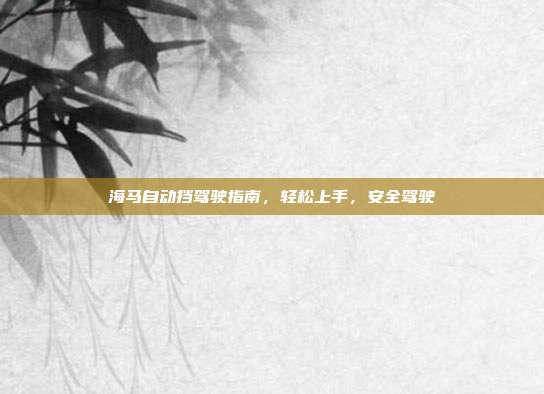 海马自动挡驾驶指南，轻松上手，安全驾驶