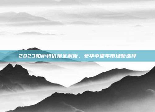 2023帕萨特价格全解析，豪华中型车市场新选择
