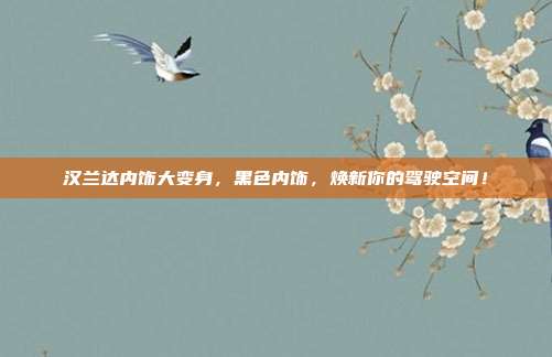 汉兰达内饰大变身，黑色内饰，焕新你的驾驶空间！