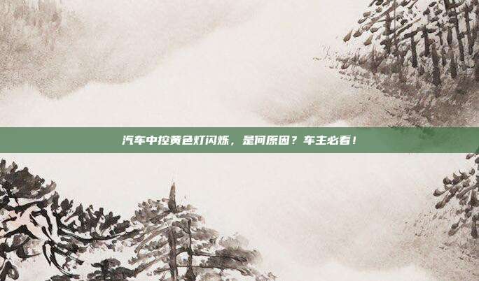 汽车中控黄色灯闪烁，是何原因？车主必看！