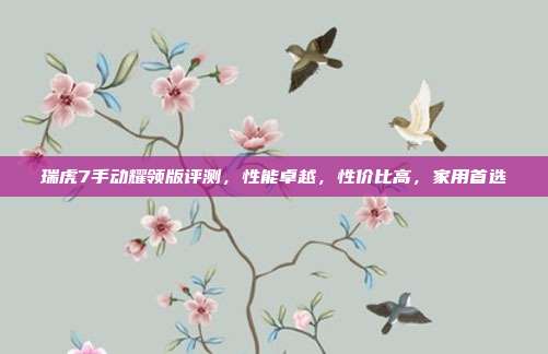 瑞虎7手动耀领版评测，性能卓越，性价比高，家用首选