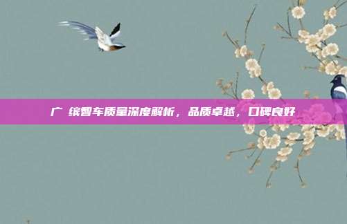 广夲缤智车质量深度解析，品质卓越，口碑良好
