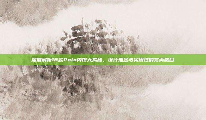 深度解析16款Polo内饰大揭秘，设计理念与实用性的完美融合