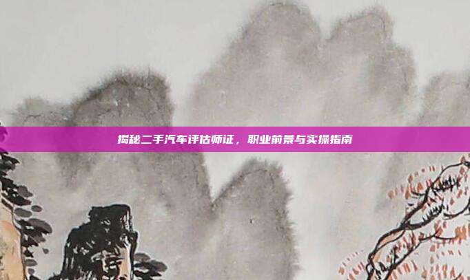 揭秘二手汽车评估师证，职业前景与实操指南