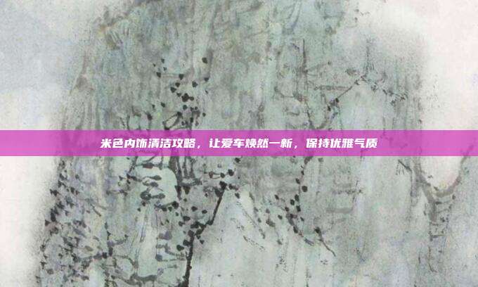 米色内饰清洁攻略，让爱车焕然一新，保持优雅气质