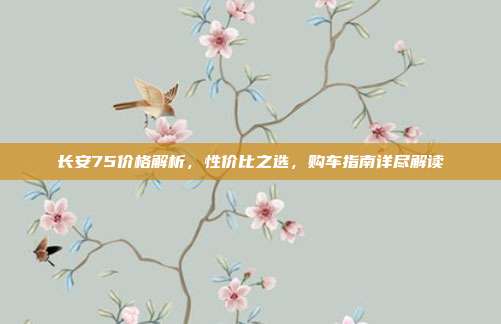 长安75价格解析，性价比之选，购车指南详尽解读
