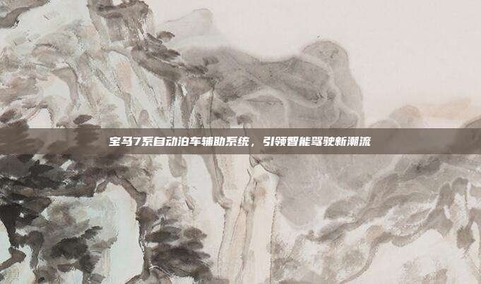 宝马7系自动泊车辅助系统，引领智能驾驶新潮流