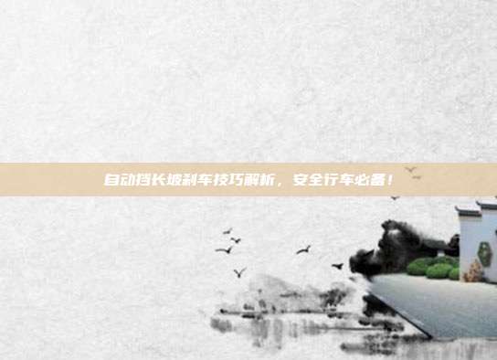 自动挡长坡刹车技巧解析，安全行车必备！