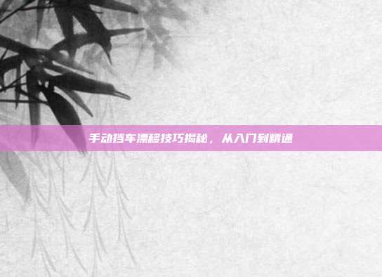 手动挡车漂移技巧揭秘，从入门到精通