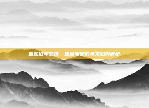 自动泊车系统，智能驾驶的未来趋势解析