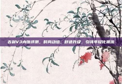 吉利V3内饰评测，时尚动感，舒适升级，引领年轻化潮流