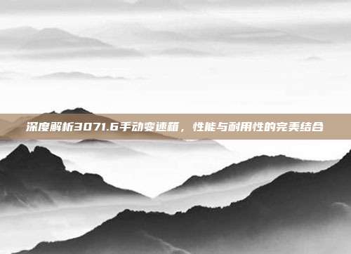 深度解析3071.6手动变速箱，性能与耐用性的完美结合