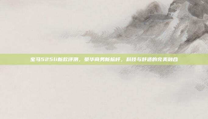 宝马525li新款评测，豪华商务新标杆，科技与舒适的完美融合