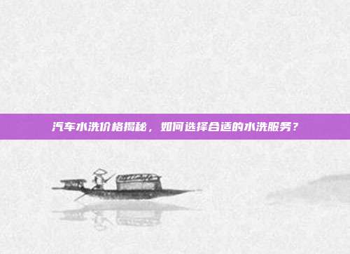 汽车水洗价格揭秘，如何选择合适的水洗服务？