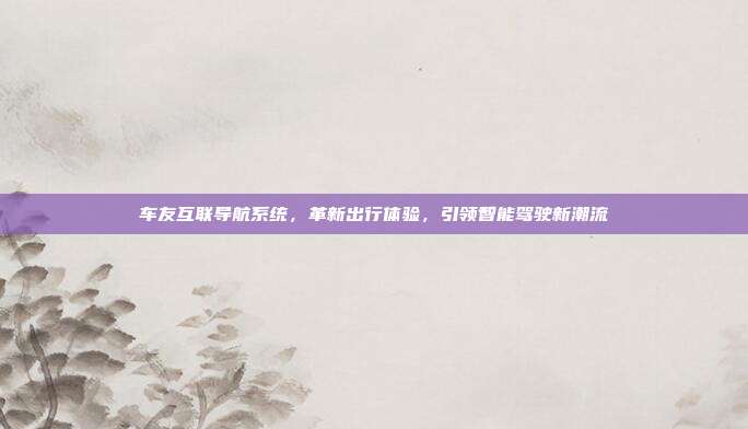 车友互联导航系统，革新出行体验，引领智能驾驶新潮流