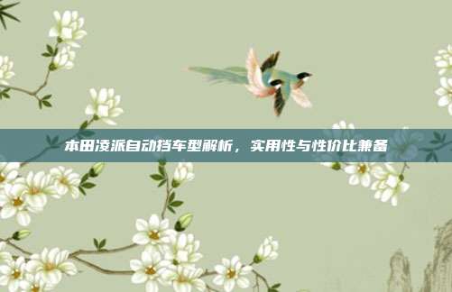 本田凌派自动挡车型解析，实用性与性价比兼备