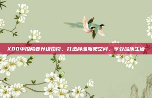 X80中控隔音升级指南，打造静谧驾驶空间，享受品质生活