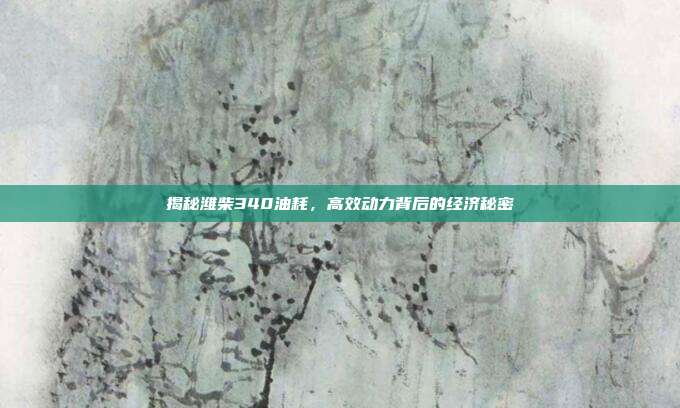 揭秘潍柴340油耗,高效动力背后的经济秘密