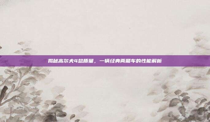 揭秘高尔夫4总质量，一辆经典两厢车的性能解析