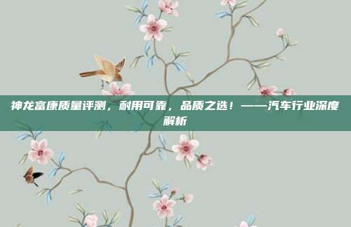 神龙富康质量评测，耐用可靠，品质之选！——汽车行业深度解析